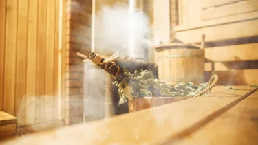 Interior of a sauna