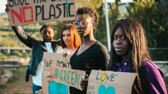 Young African women protest against climate change