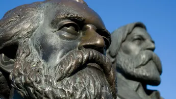 Statues of Marx and Engel in Berlin