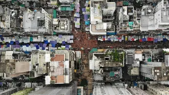 A densely populated urban settlement in Hong Kong