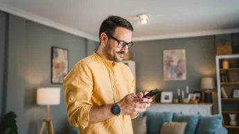 Man looking at his smartphone