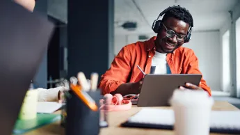 Man working with tablet